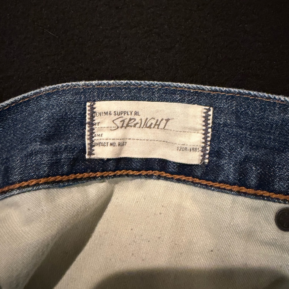 Ralph Lauren Denim & Supply Straight Leg Flag Logo Men's 40x30 Distressed Jeans - Picture 5 of 8